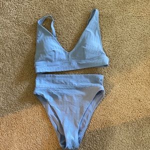 Blue aerie high rise bikini